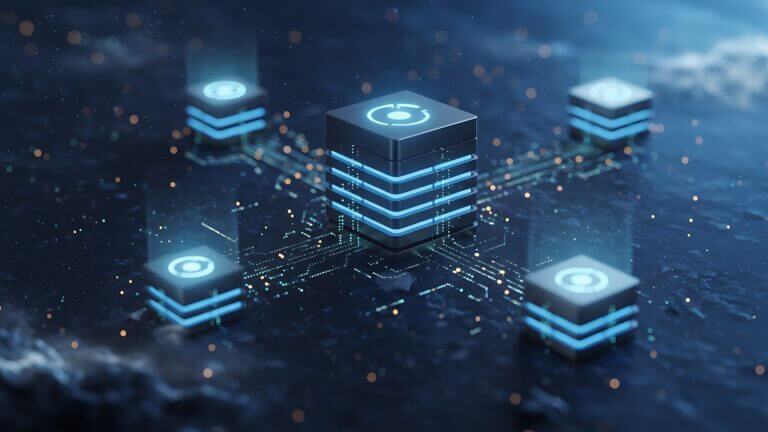 Data Network Interconnected Servers and Nodes in a Blockchain Architecture