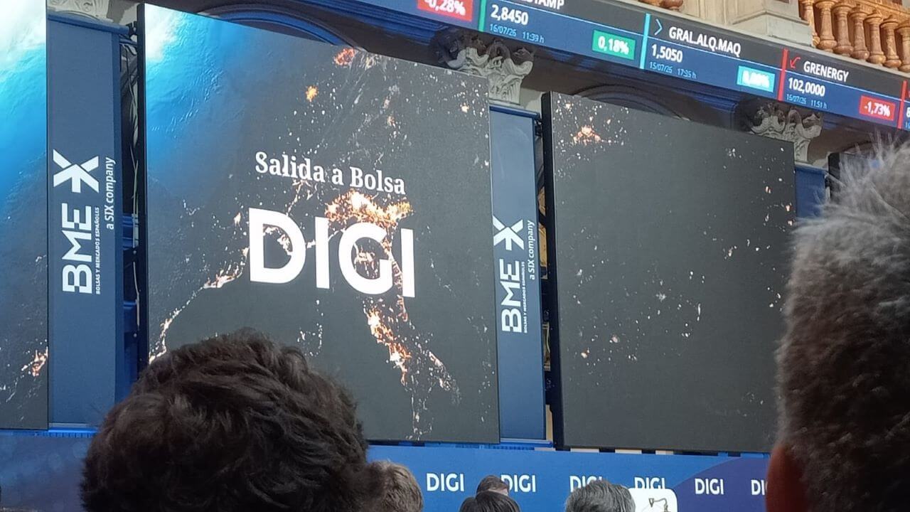 Digi Spain debuta en Bolsa con una revalorización del 7,1% y la confianza del mercado
