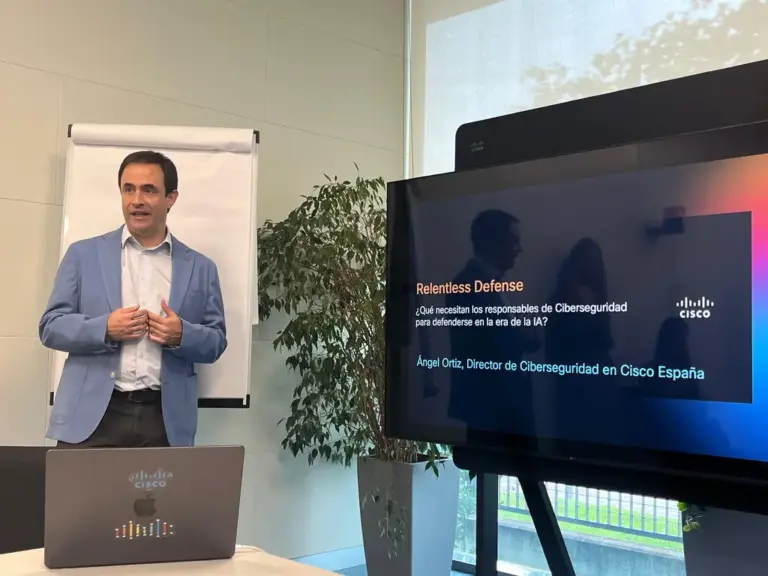Ángel Ortiz, director de Ciberseguridad en Cisco España, durante la presentación del informe